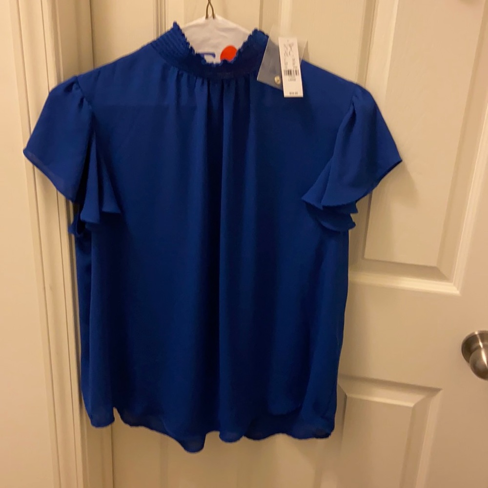 COPY - New w/ tags blue flutter sleeve top size L